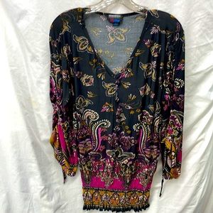 Diva blue gathered elastic waist top ladies sz 3x